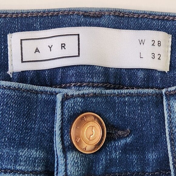 AYR The Chiller Skinny Jeans Womens 28 Medium Wash Blue Mid Rise Stretch - Picture 3 of 12